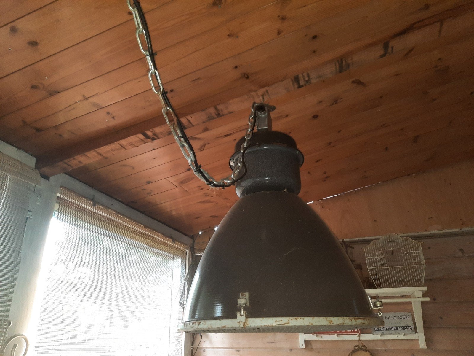 Grote antiek lamp., Huis en Inrichting, Ophalen of Verzenden, Gebruikt, Metaal, Antiek-industrieel- nostalgisch