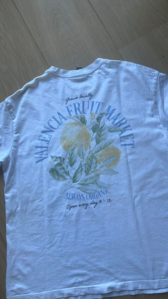 Wit T shirt met print, Ophalen of Verzenden, Gedragen, Maat 48/50 (M), Wit