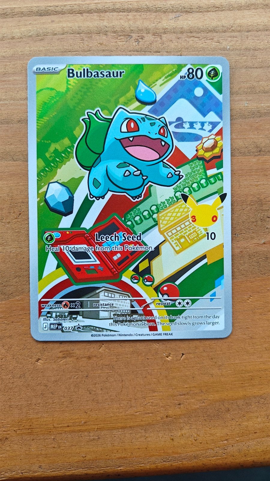 Bulbasaur MEP 037 NM Pokémon Kaart, Ophalen of Verzenden, Zo goed als nieuw, Losse kaart