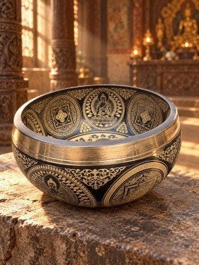 Klankschaal full deco Medicijn Boeddha – Ø15 cm – Legering v, Ophalen of Verzenden, Nieuw