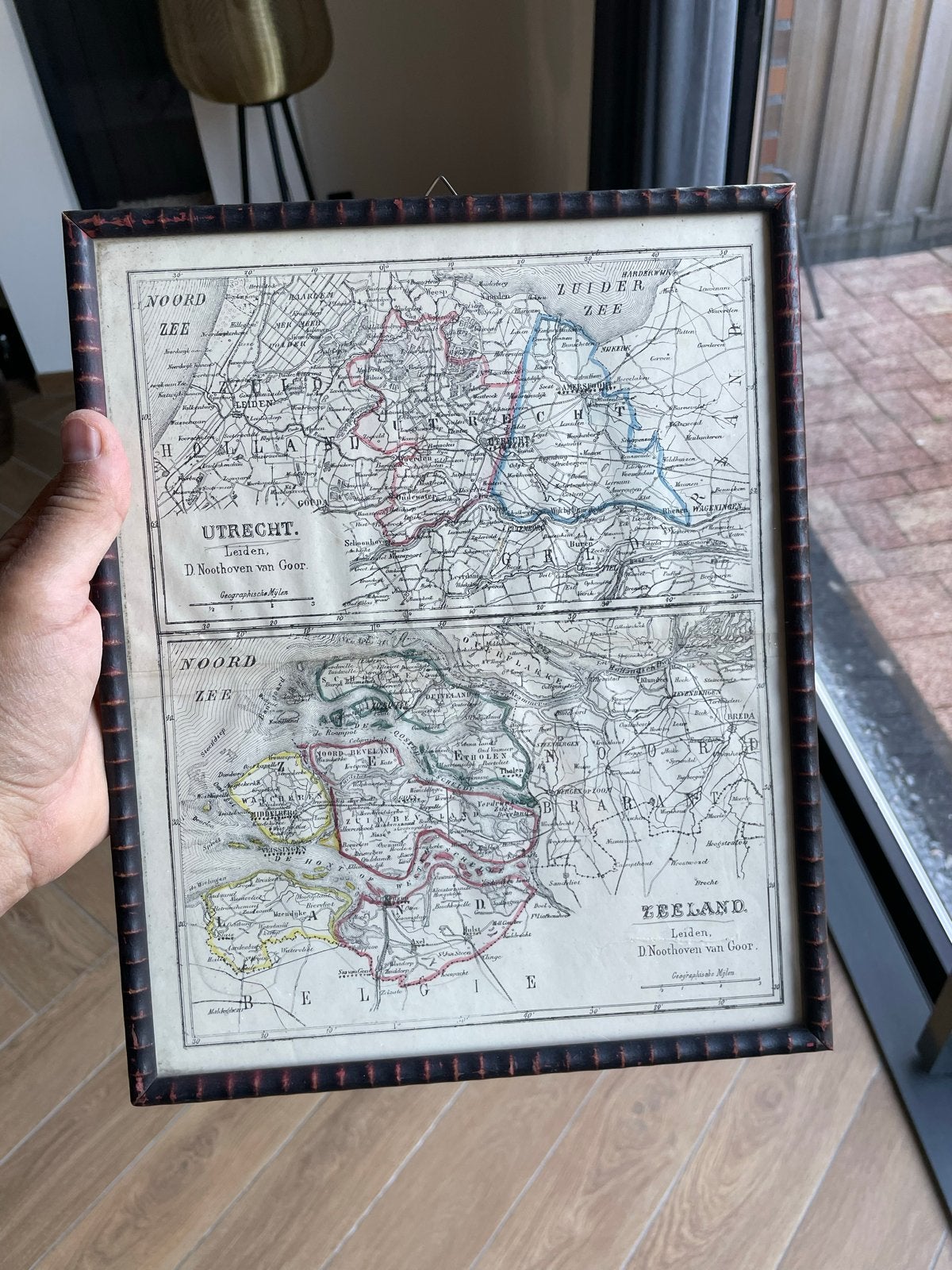 Antieke Kaart Utrecht en Zeeland - D. Noothoven van Goor, Gelezen, Ophalen of Verzenden, Landkaart, 1800 tot 2000