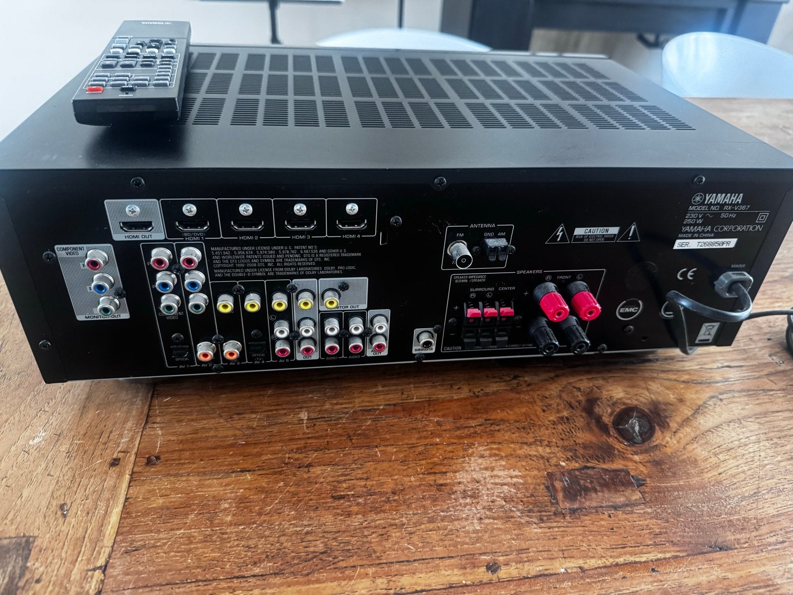 Yamaha RX-V367 Natural Sound AV Receiver, Audio, Tv en Foto, Versterkers en Receivers, Ophalen, Gebruikt, Yamaha, 120 watt of meer