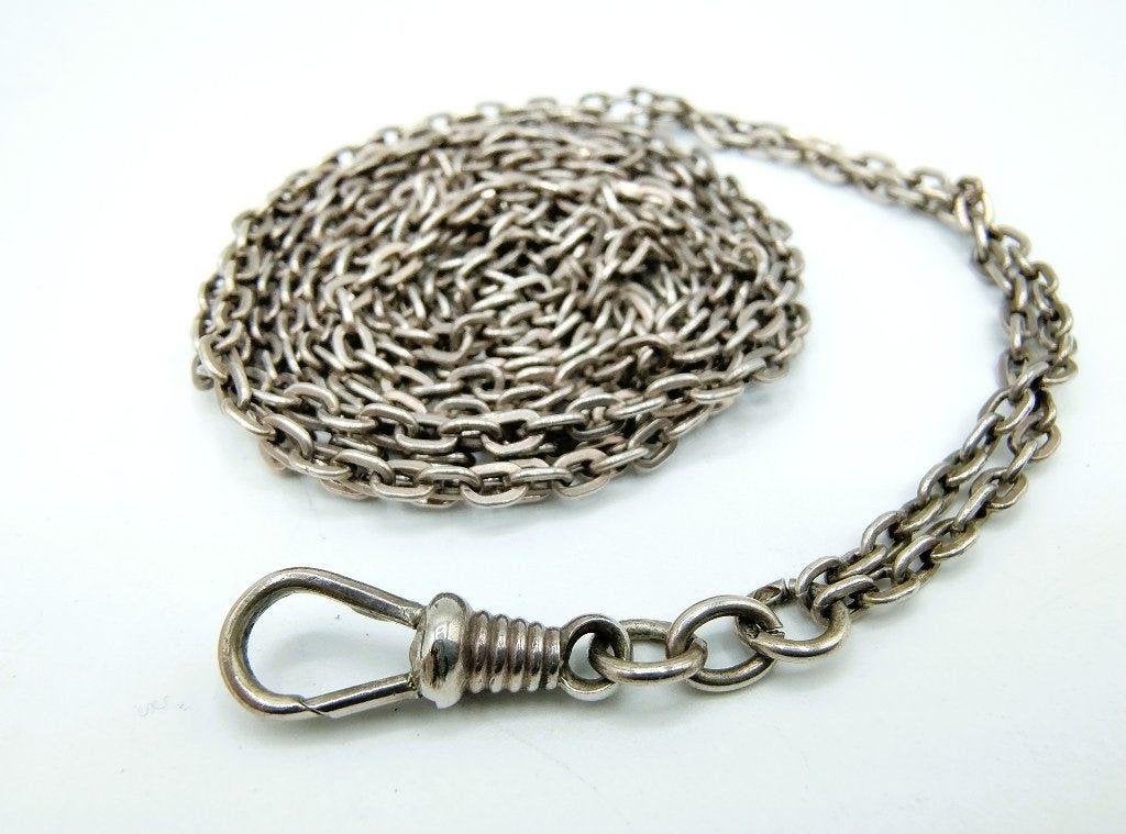 Zilveren horlogeketting, 74 cm, Verzenden, Zilver, Ring