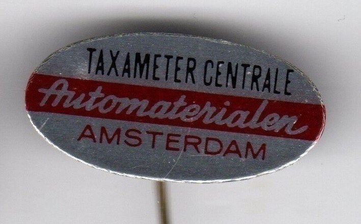 Speldje TAXIMETER CENTRALE AUTOMATERIALEN AMSTERDAM (A8), Ophalen of Verzenden, Gebruikt, Overige onderwerpen