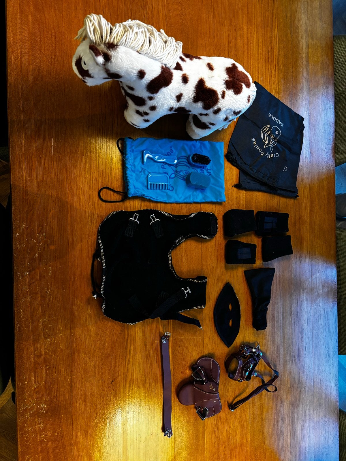 Crafty Ponies knuffelpaard met zadel en verzorgingsset, Paard, Overige merken, Overige karakters, Ophalen of Verzenden