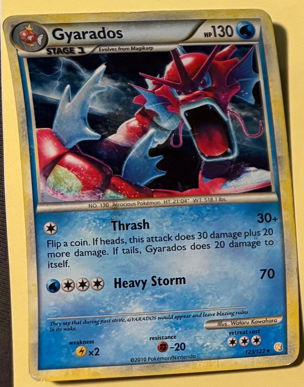 Pokémon Kaart Gyarados 123/123, Ophalen of Verzenden, Gebruikt, Losse kaart