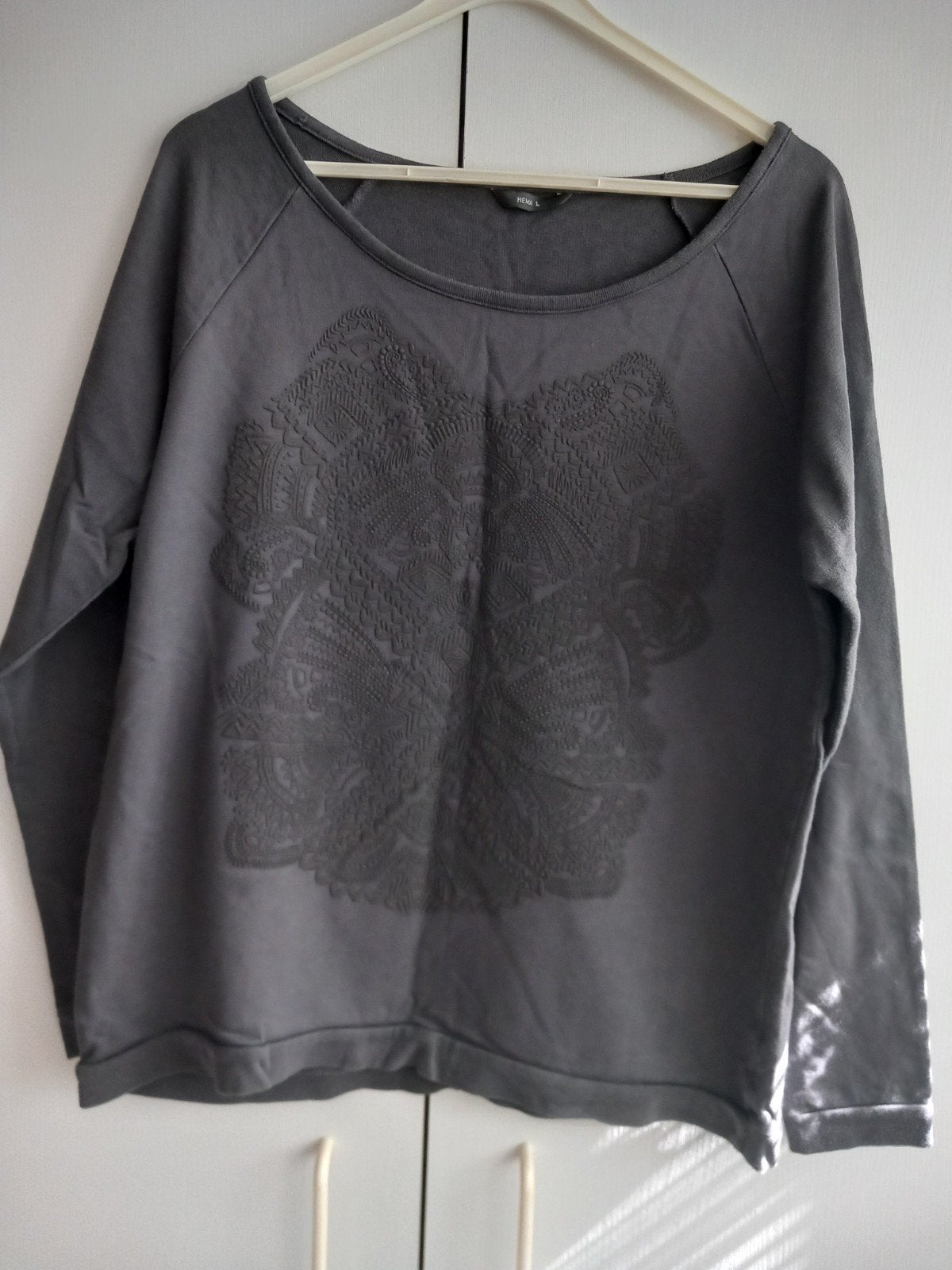 Nieuw Hema Sweater donkergrijs mt L Katoen Tribal hippie opd, Blauw, Maat 42/44 (L), Nieuw, Ophalen of Verzenden