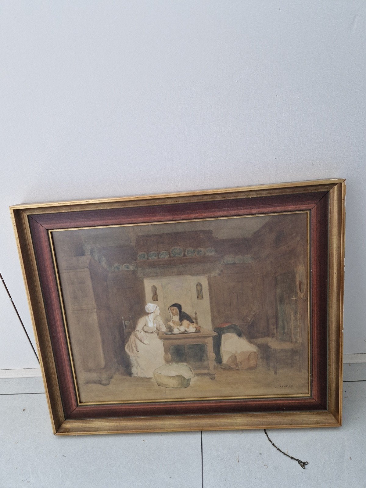 2 x Schilderij in lijst oa.J.Taanman 1836-1923, Antiek en Kunst, Ophalen of Verzenden