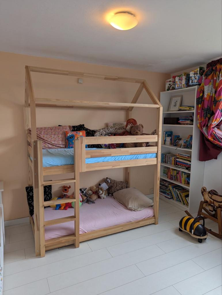 Petit Puk George Stapelbed 80x160cm met matrassen, Huis en Inrichting, Slaapkamer | Stapelbedden en Hoogslapers, Ophalen, Gebruikt