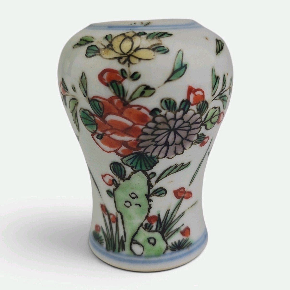Antieke Chinese Kangxi famille verte minatuur vaas, Chinees, Ophalen of Verzenden