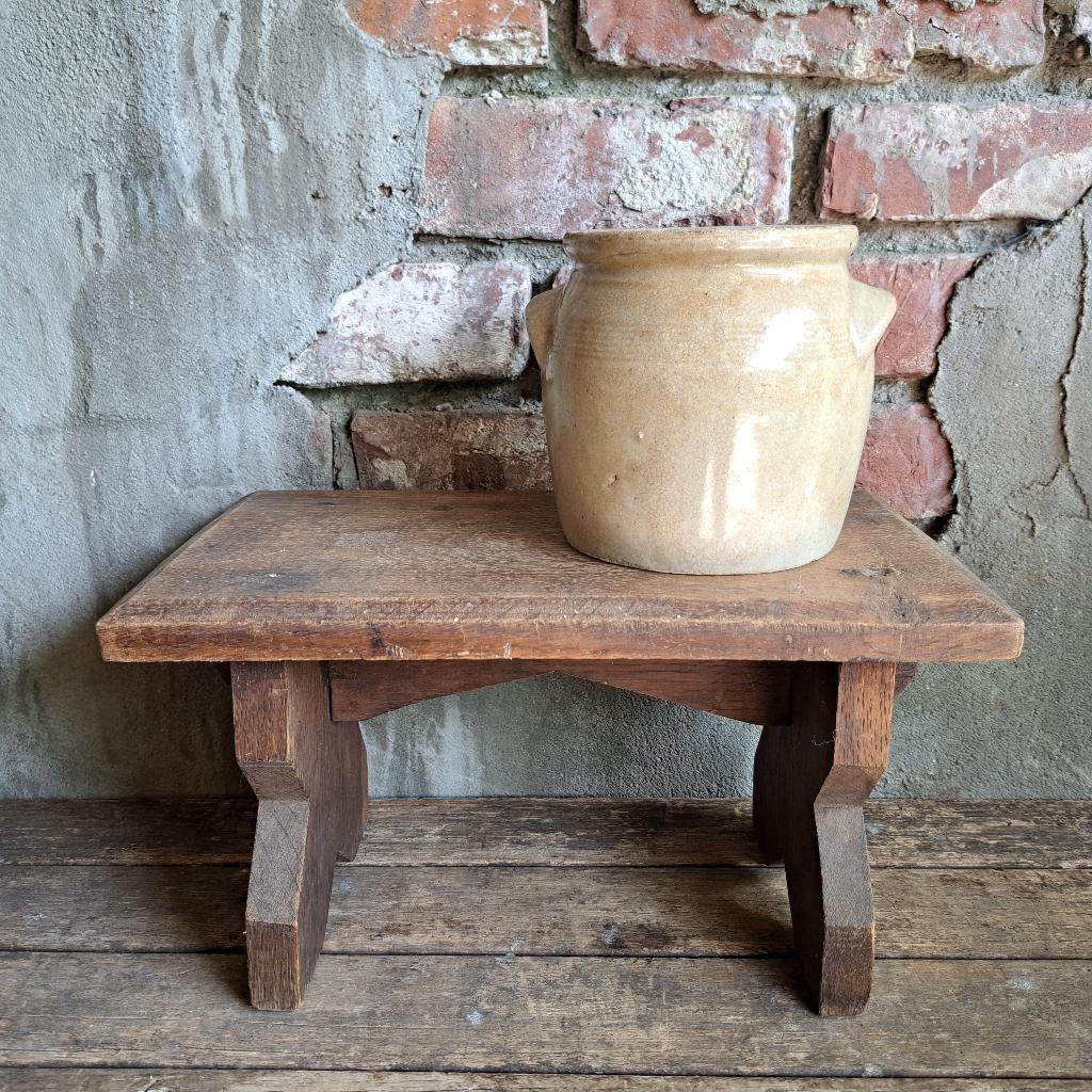 Brocante oud houten opstapje krukje vensterbankje *Etage3*, Gebruikt, ., Ophalen of Verzenden, .