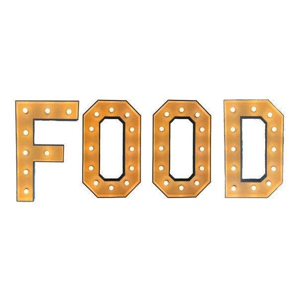LICHTLETTERS te huur: A B C D E & 1 2 3 4 - FOOD - BAR, Ophalen of Verzenden, Zo goed als nieuw, Overige