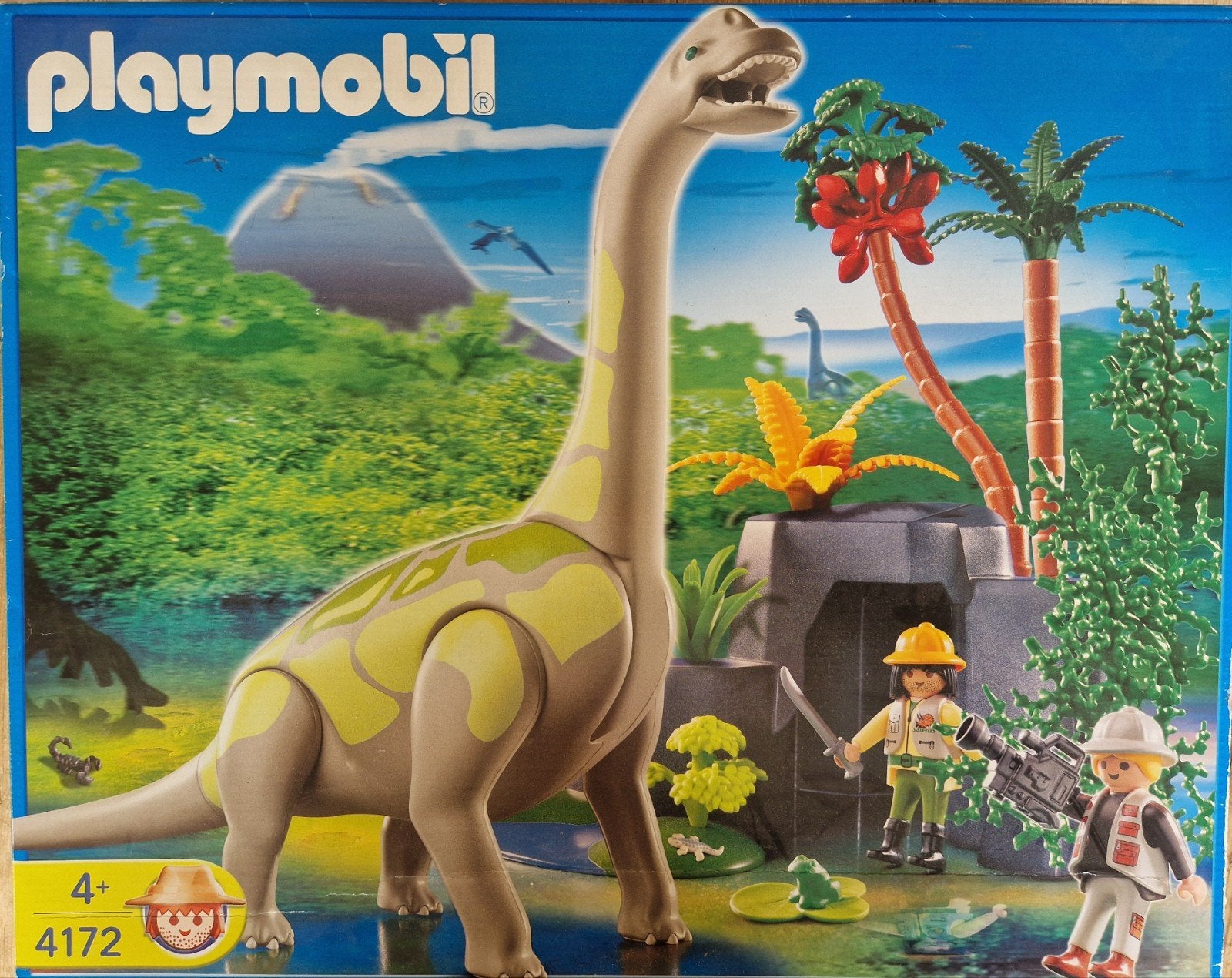 Playmobil 4172 Brachiosaurus met onderzoekers compleet+ doos, Kinderen en Baby's, Ophalen of Verzenden, Zo goed als nieuw