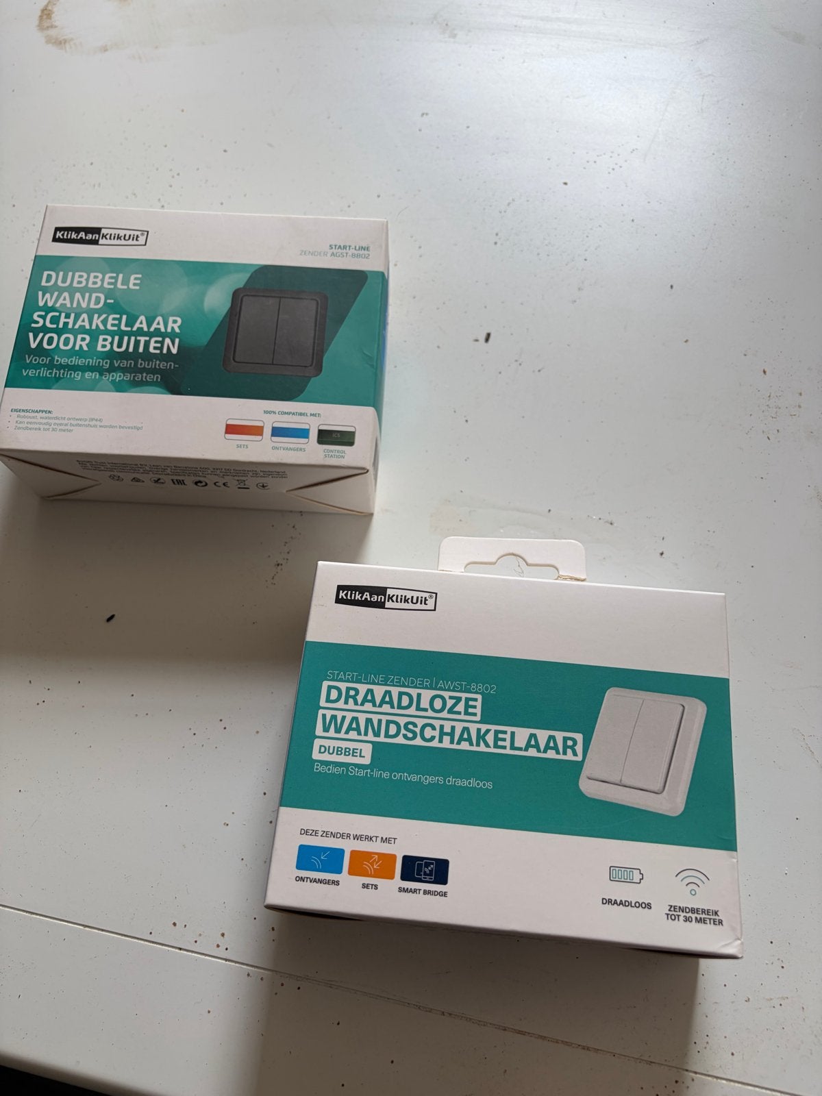 Nieuwe KlikAanKlikUit Draadloze Wandschakelaars (2 stuks), Ophalen of Verzenden, Nieuw, Overige merken, Schakelaar