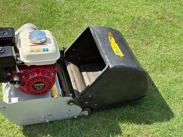 gazonmaaier benzine, Tuin en Terras, Grasmaaiers, Ophalen, Gebruikt, Opvangbak, Benzine-grasmaaier