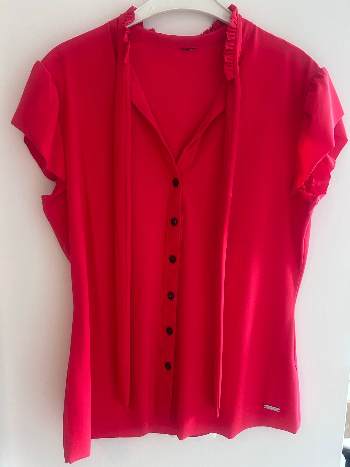 Prachtig rood bloesje van Jane Lushka, Kleding | Dames, Ophalen of Verzenden, Zo goed als nieuw, Maat 38/40 (M), Rood