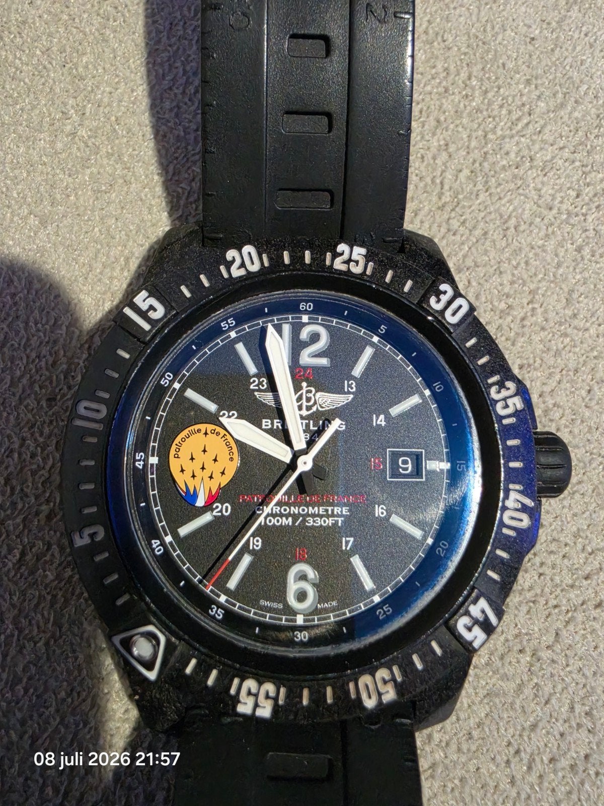 Breitling Sky Racer Full set., Staal, Breitling, Polshorloge, Ophalen of Verzenden