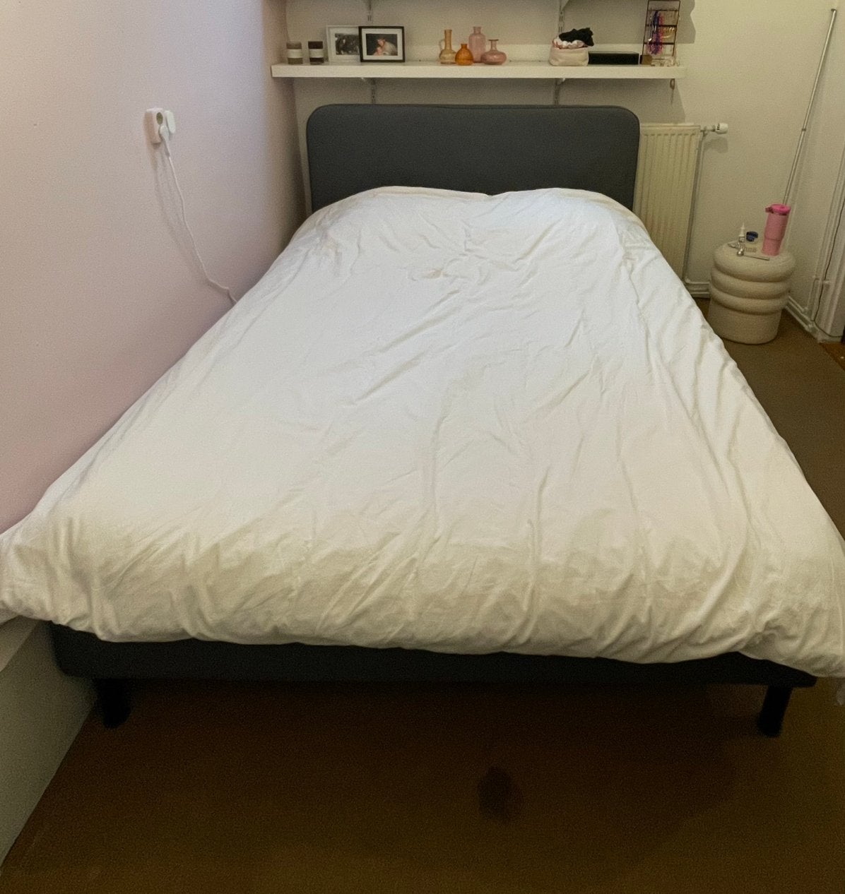 IKEA BLÅFJÄLLET Boxspring Grijs, 160x200, Ophalen, Gebruikt, Tweepersoons, 200 cm