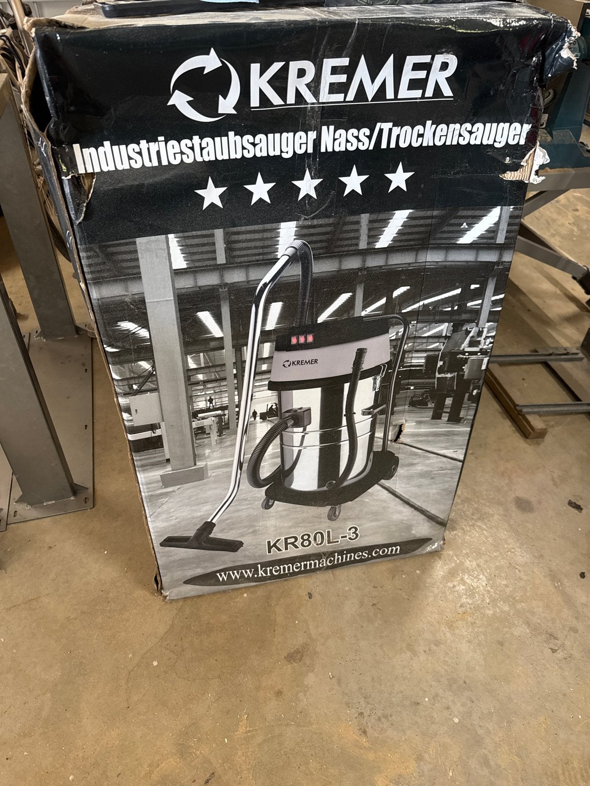 Kremer KR80L-3 Nat- en Droog Stofzuiger 80L 3000W Nieuw, Ophalen, Nieuw, Industriële stofzuiger, 2000 watt of meer