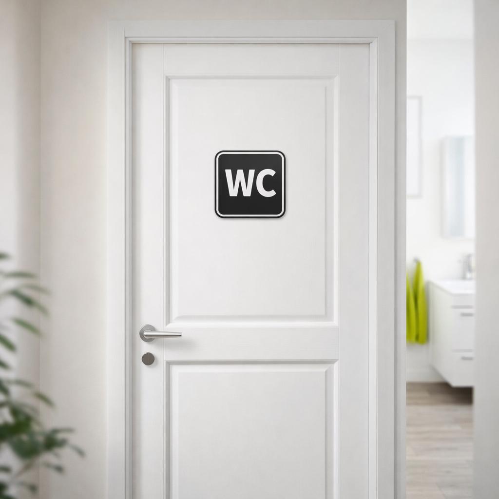 Modern WC Toilet Deurbordje - Zwart/Wit Design, Verzenden, Nieuw