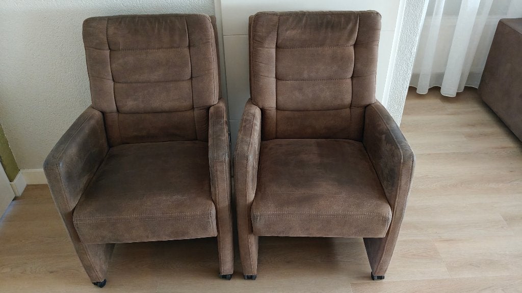 2 stoelen, Ophalen, Gebruikt, Twee, Bruin