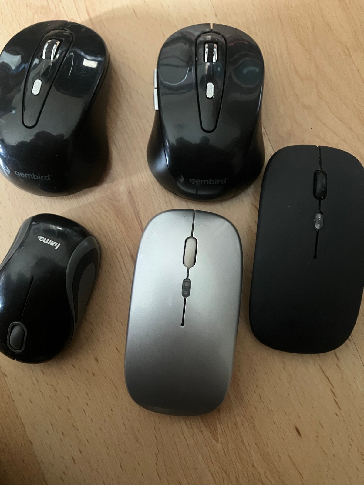 Partij van 5 draadloze muizen (Gembird, Hama, onbekend), Computers en Software, Rechtshandig, Muis, Gebruikt, Ophalen of Verzenden