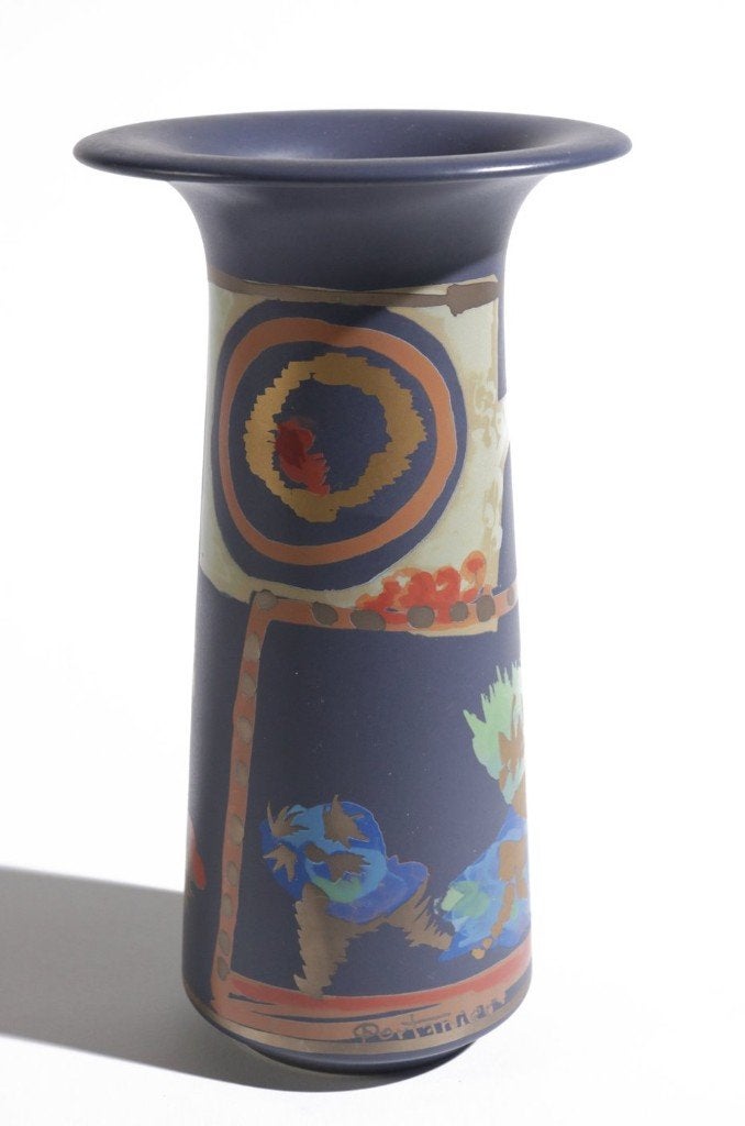 Rosenthal Gilbert Portanier Design Vaas, Ophalen, Blauw, 25 cm, Zo goed als nieuw