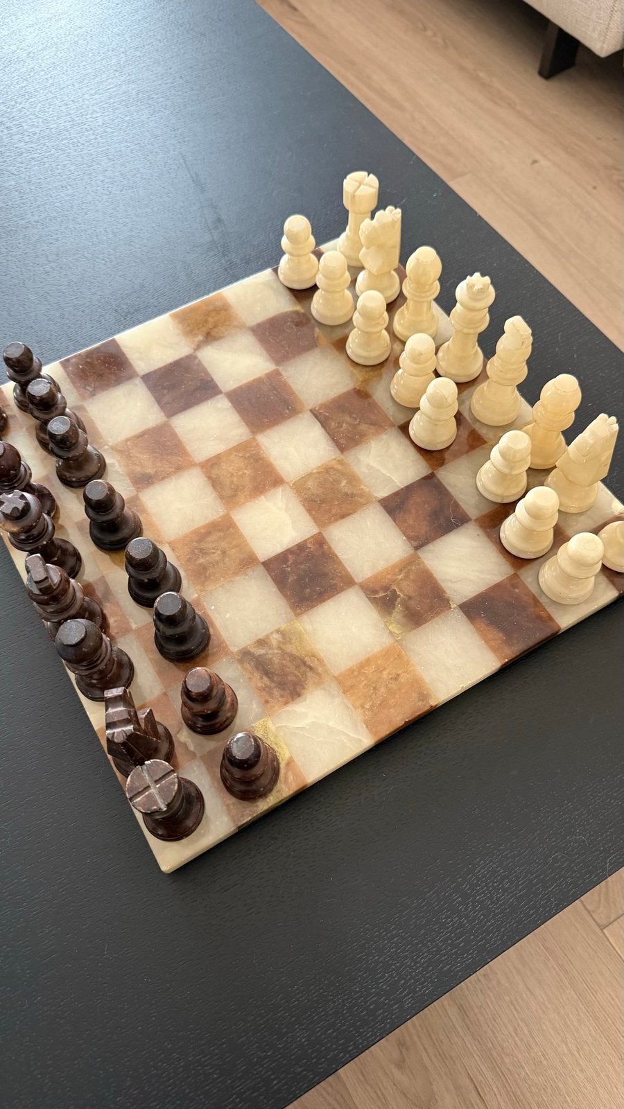 Marmeren schaakbord, Een of twee spelers, Ophalen of Verzenden, Zo goed als nieuw