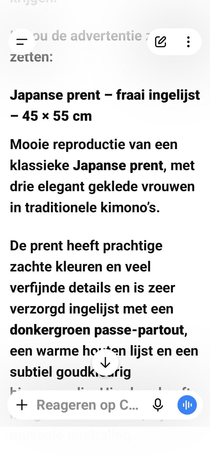 Klassiek Japanse Prent, Ophalen of Verzenden
