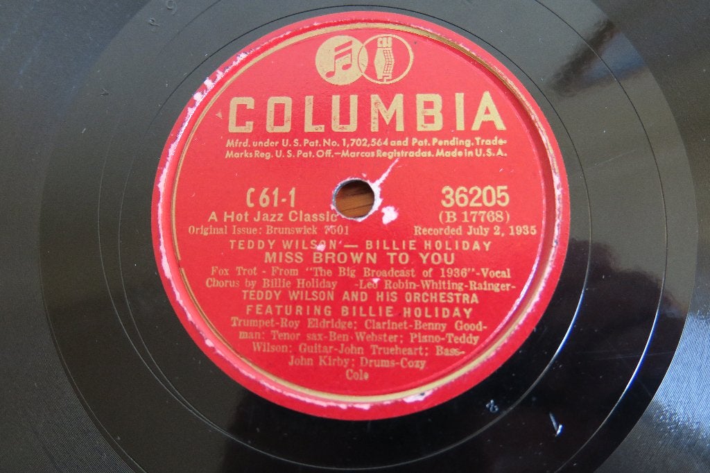 Teddy Wilson Billie Holiday Miss Brown To You 78 toeren rpm, Gebruikt, 10 inch, Ophalen of Verzenden, Blues