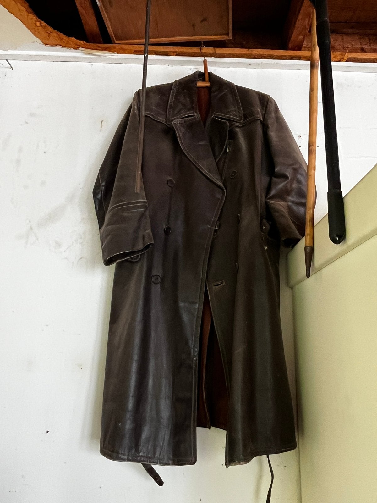 Lederen moter jas, Kleding | Heren, Jassen | Winter, Ophalen of Verzenden, Zo goed als nieuw, Maat 56/58 (XL), Bruin