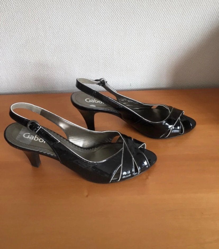 Classy Gabor slingback pumps - maat 39,5, Schoenen met lage hakken, Zwart, Nieuw, Ophalen of Verzenden