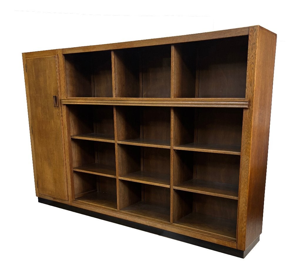 Art Deco XL Wandkast Vakkenkast Jaren 30 Eiken Open Kast, Ophalen of Verzenden