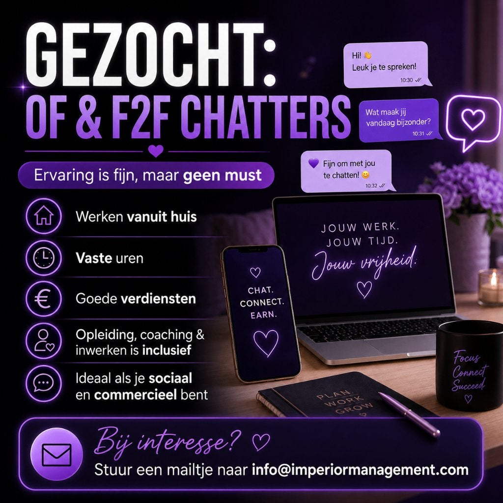 Online Chatmedewerker Gezocht | Thuiswerken | 18+, 33 - 40 uur, Overige niveaus, Starter, Freelance of Uitzendbasis