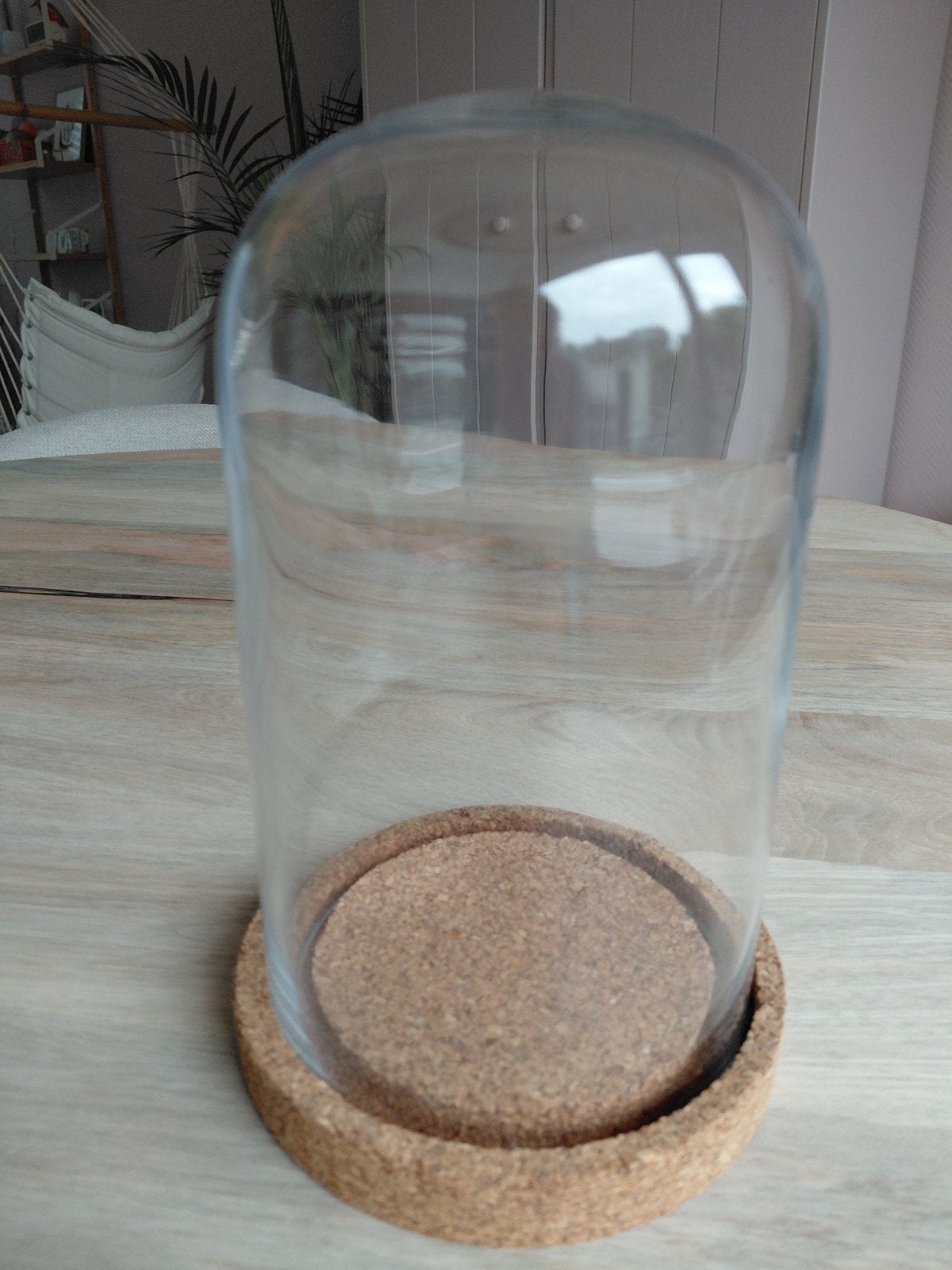 Glazen stolp met kurken onderkant - 20 cm hoog, Glas, Ophalen of Verzenden, Zo goed als nieuw, Met kurk