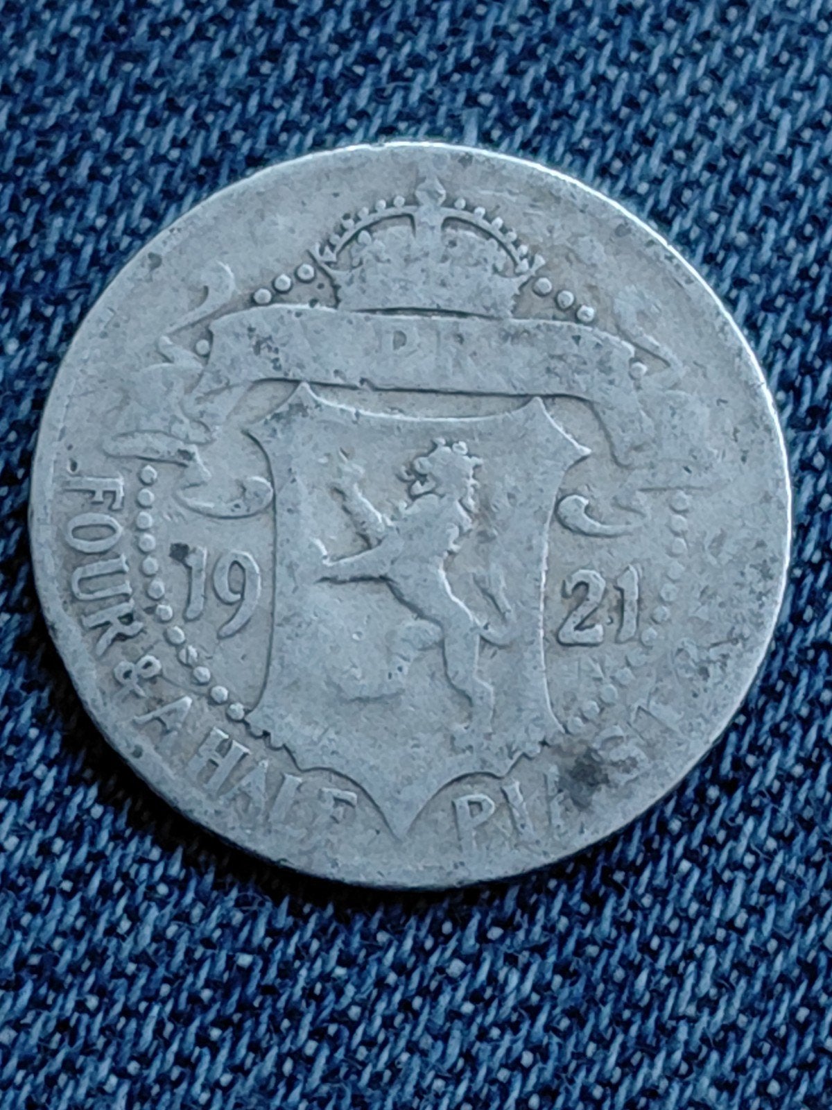 Cyprus 4 1/2 Piastres 1921 George V - Zilver, Postzegels en Munten, Verzenden, Overige landen, Losse munt, Zilver