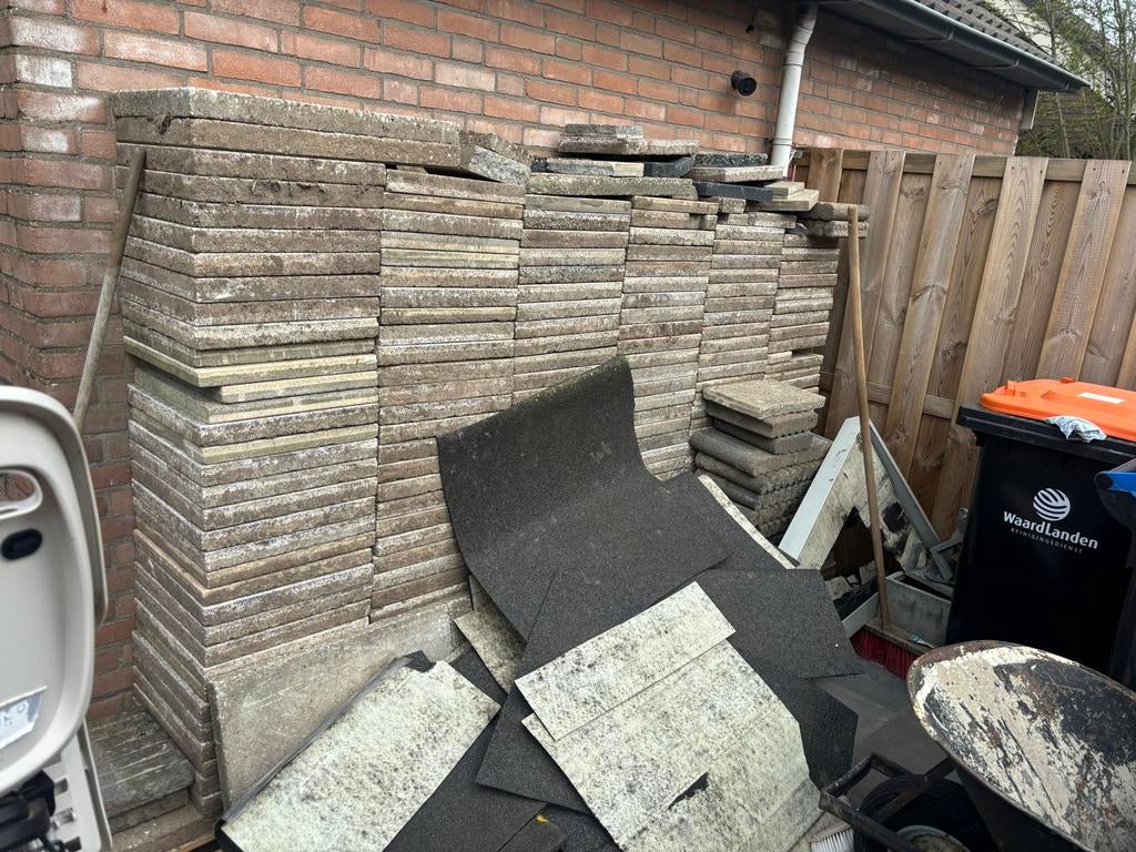 Diverse tuintegels en grind - zelf uitzoeken en meenemen, Gebruikt, Ophalen of Verzenden, 10 m² of meer, Beton