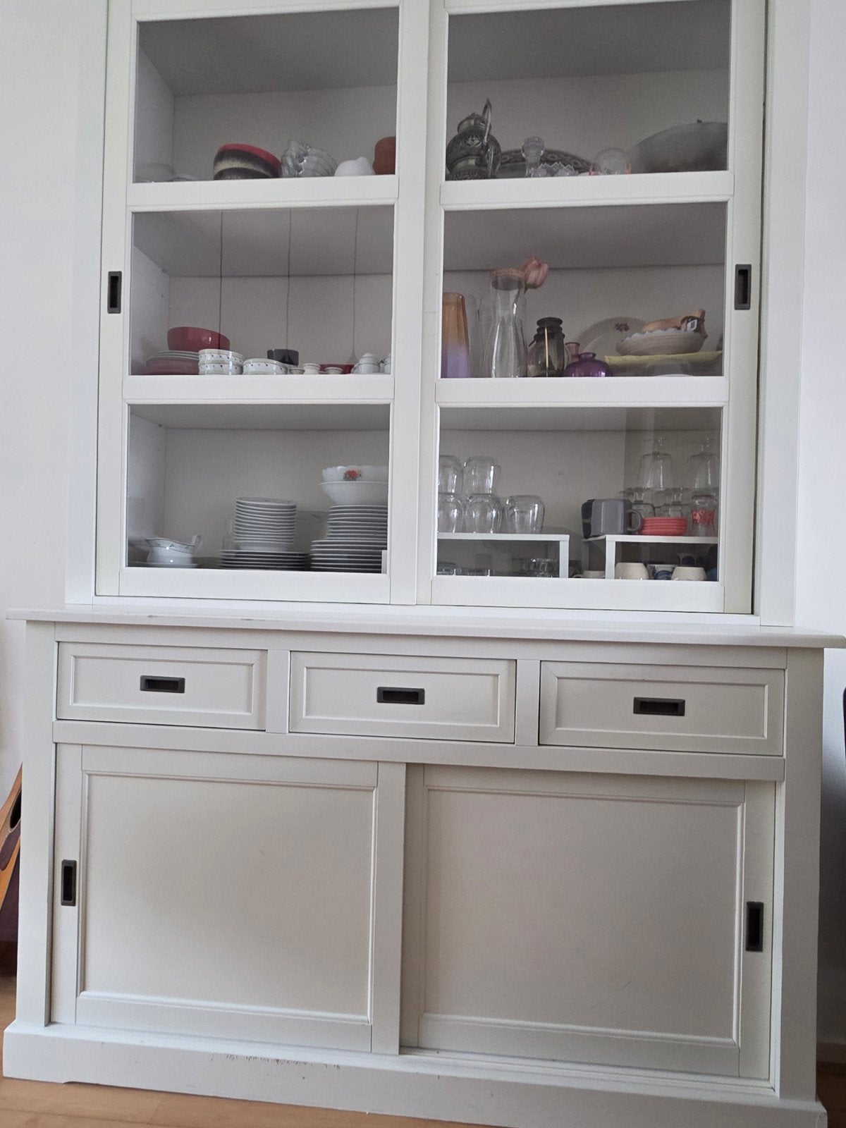 IKEA Buffetkast met glazen schuifdeuren en lades, Ophalen, Gebruikt, Met lade(s), Modern, Landelijk