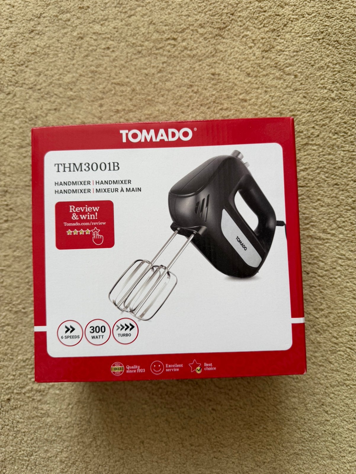 Nieuw: Tomado handmixer met garde, Ophalen of Verzenden, Nieuw, 3 snelheden of meer