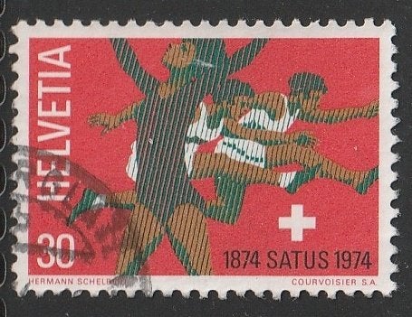 Zwitserland 1974 1018 Satus, Gest, Ophalen of Verzenden, Gestempeld