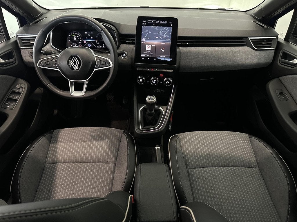 Renault Clio 1.0 TCe 90 Techno | Navigatie 9,3" | Climate Co, Auto's, Renault, Met garantie (alle), Blauw, Leder en Stof, 49 €/maand