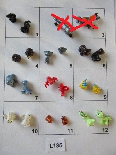 L135  LEGO DIEREN O.A. AAP EGEL BEER ZEEHOND VOS VIS KREEFT, Dalwagen 45b, 6669 CB Dodewaard, Lego, Nieuw, Ophalen of Verzenden