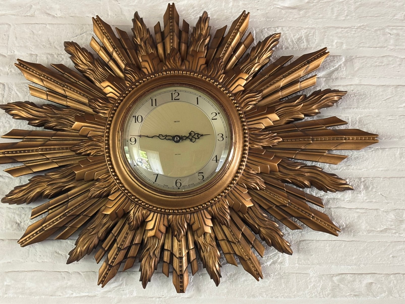 Smiths sectric zonnevorm klok, Overige materialen, Gebruikt, Goud, Ophalen