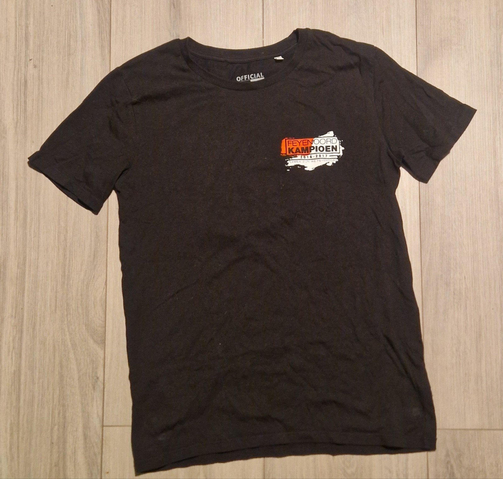 Feyenoord Kampioen 2016-2017 T-shirt - Zwart, Feyenoord Official, Zwart, Ophalen of Verzenden, Zo goed als nieuw
