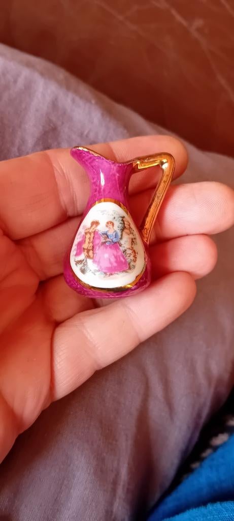 Miniatuur kan/kannetje met klassieke afbeelding, Ophalen of Verzenden