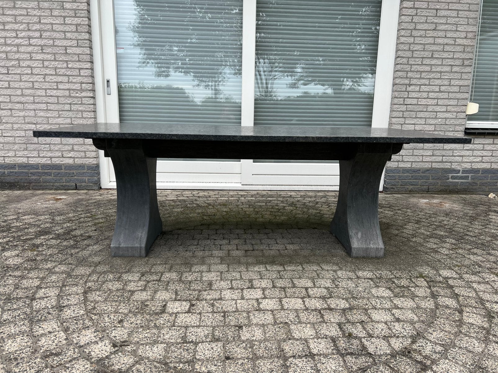 Natuur stenen tafel, Tuin en Terras, Ophalen, Zo goed als nieuw, Rechthoekig, Overige materialen