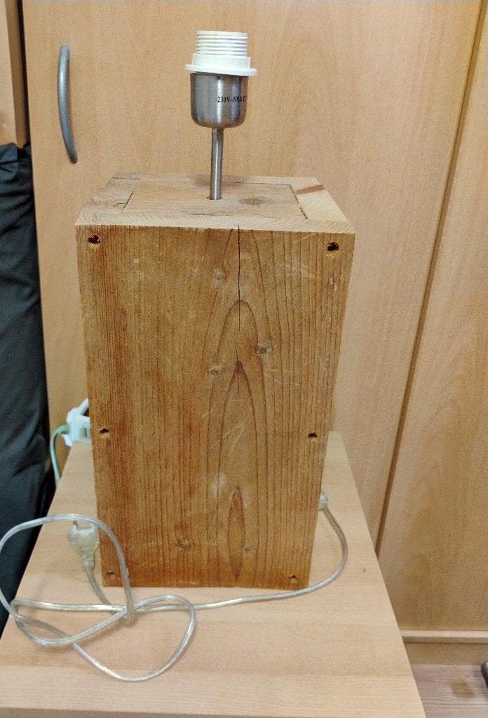 Mooie steigerhouten lamp, Huis en Inrichting, 35 cm, Ophalen of Verzenden, Zo goed als nieuw, Handgemaakt