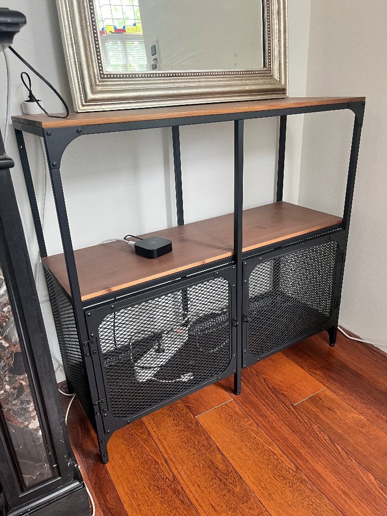 Fjällbo tv-meubel/stellingkast IKEA te koop, Ophalen, 100 tot 150 cm, Teakhout, 50 tot 100 cm