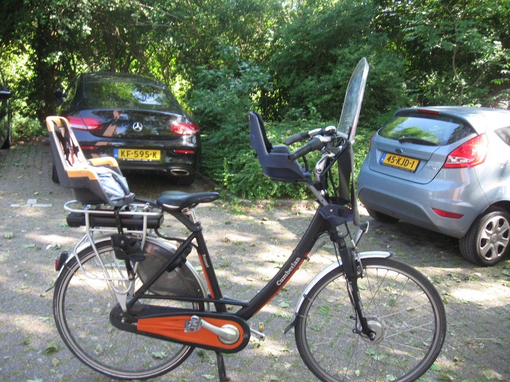 elektrischfiets met of zonder kinderzitjes, 2 zitjes, Gebruikt, Mandje, 50 tot 53 cm