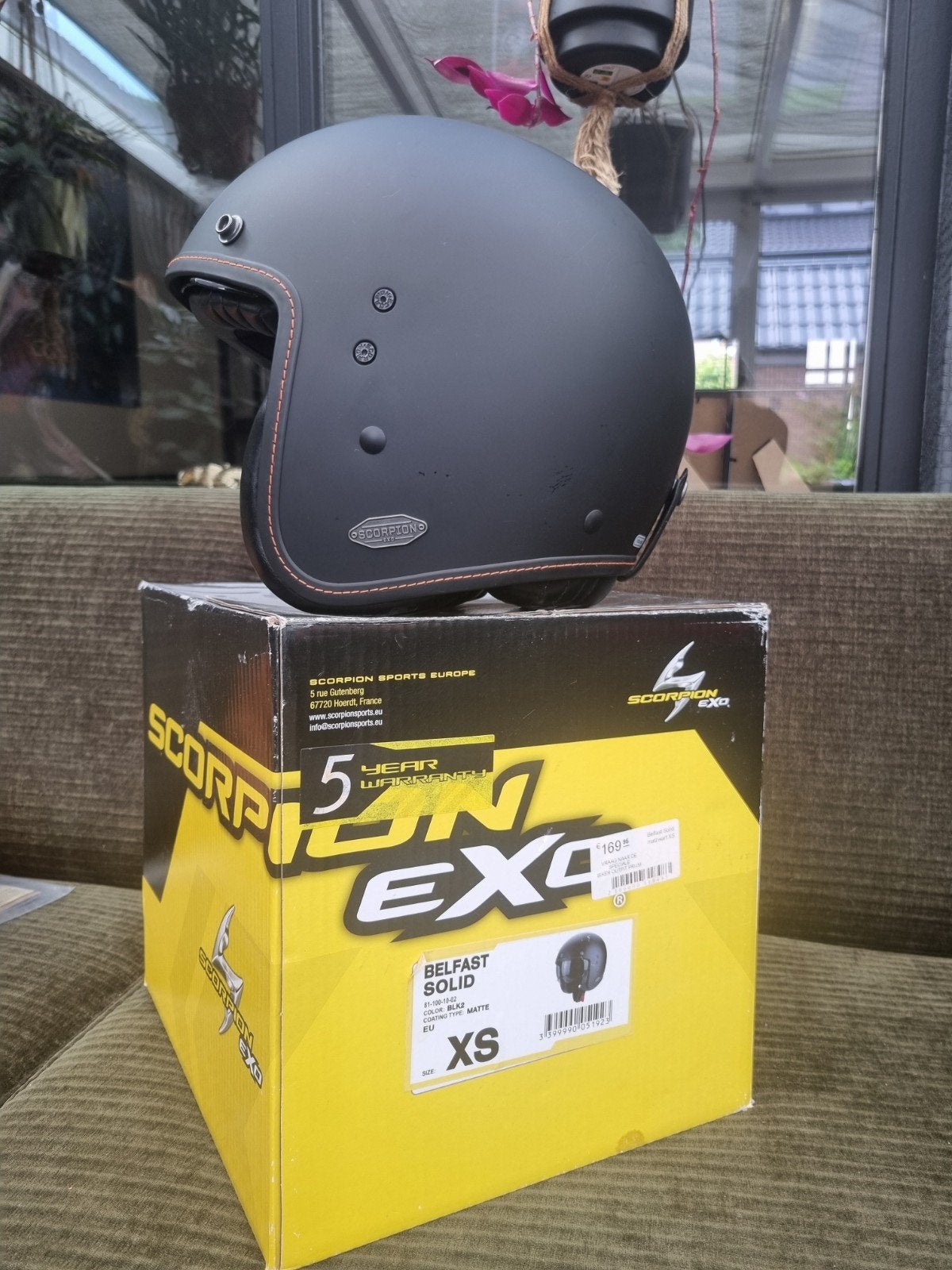 Nieuwe zwarte matte motorhelm - Maat XS Scorpion, Motoren, XS, Dames, Ophalen of Verzenden, Nieuw met kaartje